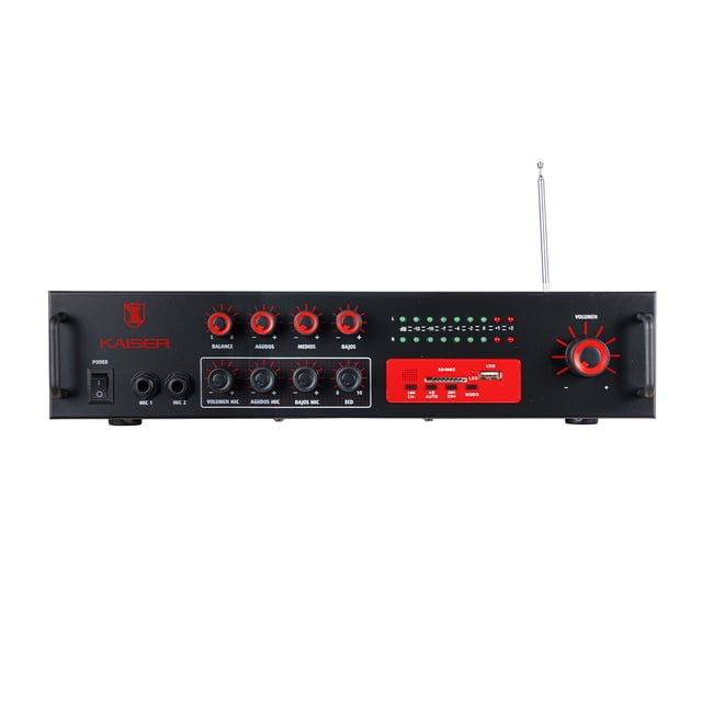 Amplificador profesional KAISER 800 W PMPO con Bluetooth® FM USB RCA MIX-2301DUSB