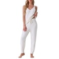 thumbnail image 2 of Conjunto de pijama de felpa esponjosa sin mangas para mujer INSPIRE CHIC, con pantalones jogger gruesos, ropa de casa y pijama L blanca, 2 of 5