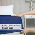 thumbnail image 7 of CGK Linens 6-Piece Extra Deep Pocket Sheet Set With Extra Matching Pillowcases - Full Size Bed Sheets Fits 18"-24" Mattresses, Navy Blue, 7 of 7