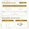 thumbnail image 3 of Curtains rods White 1" diameter adjustable from 36" to 72"  with crown ball finials and 3 piece brackets, 3 of 6