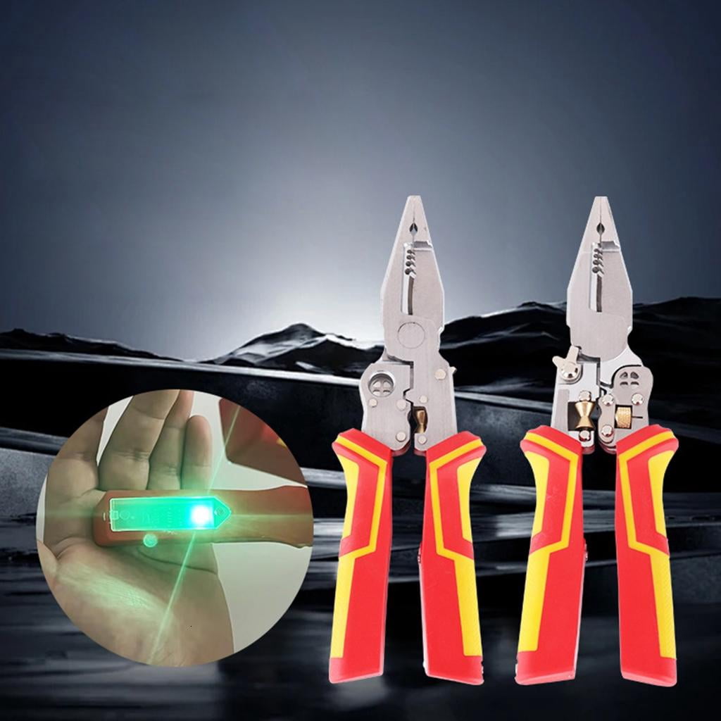 CEORPER Wire Stripper 9 in 1 Wire Stripping Pliers for Cutting and Pulling Wires with Electricity Measurement Function