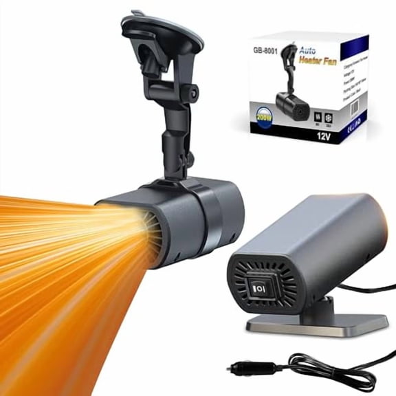 2026 New Portable Car Heaters for Vehicle for Winter, 12v Car Heater That Plugs Into Cigarette Lighter, 200w Cigarette Lighter Heater for Car Defroster and Defogger (black)