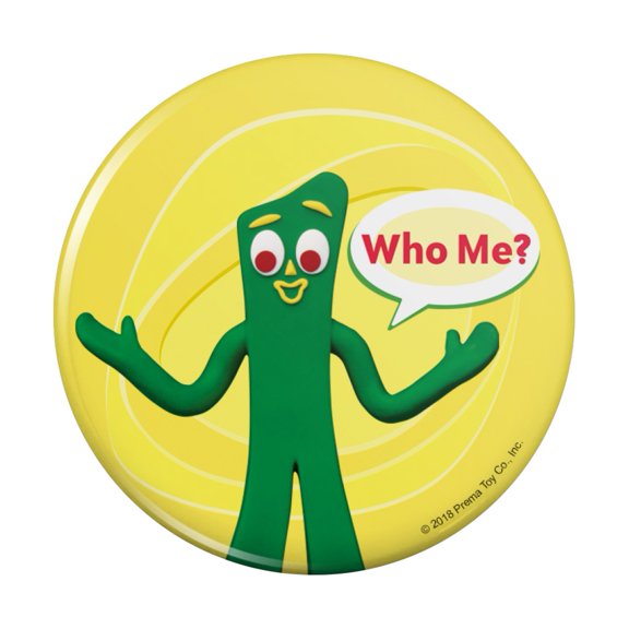 Who Me? - Gumby Clay Art Pinback Button Pin