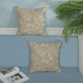 thumbnail image 5 of Beige Floral Pillow Covers 18x18 Inch 2 Pcs Khaki Vintage Flower Decor Throw Pillows Boho Seasonal Spring Summer Outdoor Farmhouse Decoration Pillowcase Linen Cushion Cover for Couch Sofa Bed, 5 of 6