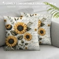 thumbnail image 3 of JRXY  Throw Pillow Cover Vintage Sunflowers Yellow Floral Green Leaf Rustic Wood Antique Wall Grunge Art Decor Lumbar Pillow Case Cushion for Sofa Couch Bed Standard Queen White, 3 of 5