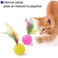 thumbnail image 2 of Paquete de 5 pelotas de juguetes para gatos, coloridas pelotas de esponja de Golf, pelotas de plumas para gatos, juguetes interactivos para hacer ejercicio, colores brillantes, 2 of 5