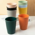 thumbnail image 2 of 4PC/Set Wheat Straw Cup Multi-Functional Cola Coffee Plastic Cup Drinking Cup Kids Cups Reusable Portable Tea Cups Gifts, 2 of 9