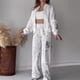 thumbnail image 3 of Pantalones de suéter con cremallera y estampado de lentejuelas nuevos de estilo europeo y americano de 2024, traje informal de moda, chaqueta holgada, pantalones, 3 of 4