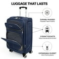 thumbnail image 3 of New York Xpress 2-Piece Softside Luggage Set Lightweight Expandable Spinner Suitcase, 20" Carry-on & 28" Checked, Navy/Grey, WD8815, 3 of 11