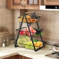 thumbnail image 4 of IOWHDS Frutero 3 niveles, Fruteros de cocina modernos con Asas, Soporte de frutas gran capacidad Retirable, Mantenga frutas y verduras frescas, Frutero Negro, F&aacute;cil de limpiar, 4 of 9