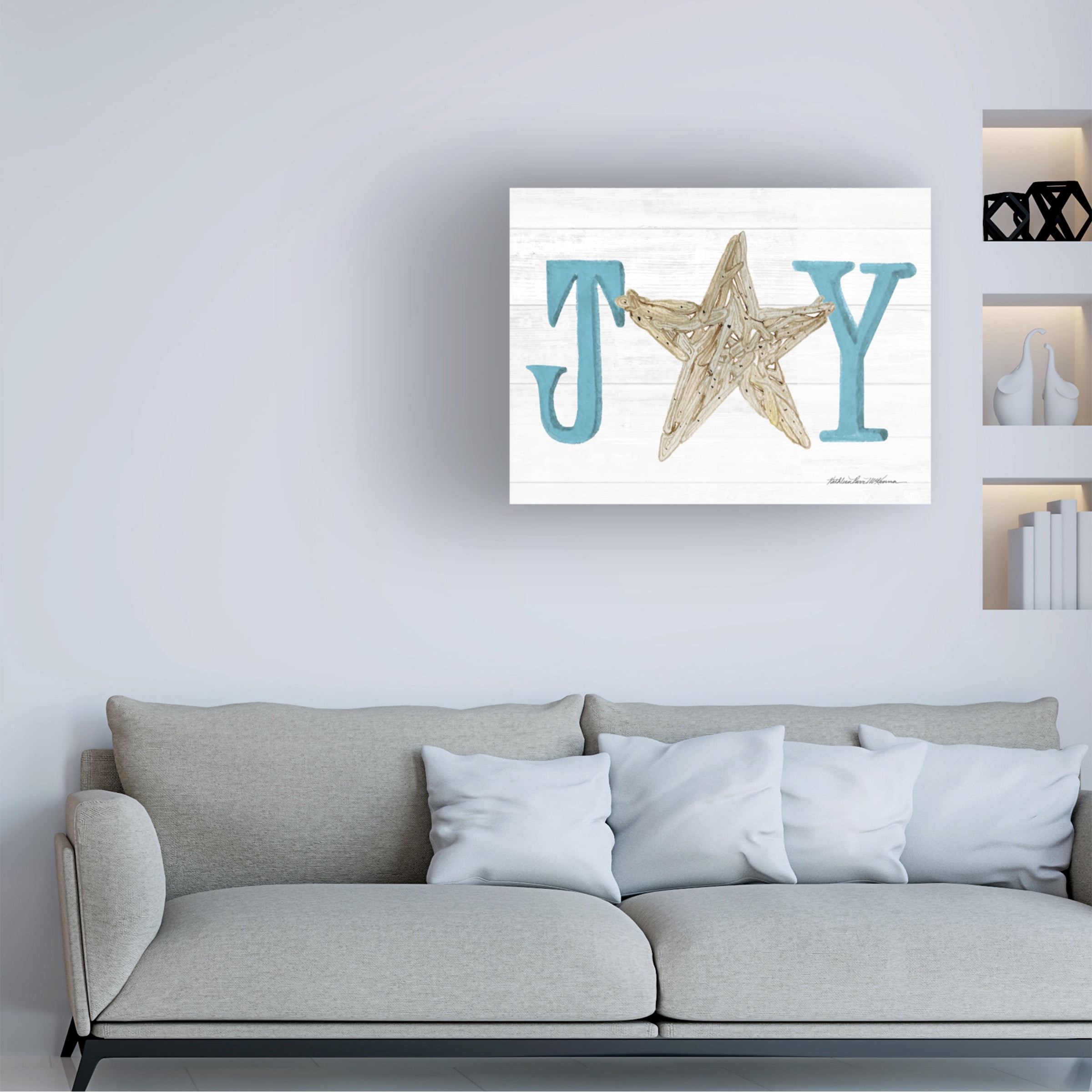 Kathleen Parr McKenna 'Coastal Holiday Ornament X Joy' Canvas Art