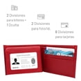 thumbnail image 4 of Cartera Hombre Piel Genuina Bifold Compartimento Secreto Interiores en Tela Rojo, 4 of 8