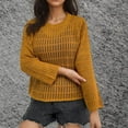 thumbnail image 5 of Olyvenn Fashion Womens Spring Crochet Cover Ups Long Sleeve Oversized Beach Mesh Top Streetwear Knitted Vacation Suit Cover Up Yellow 6, 5 of 5