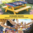 thumbnail image 6 of Independence Day Table Cloths for 4 Foot Rectangle Tables, Patriotic Gnomes USA Flag Firework Patio Waterproof Elastic Fitted Tablecloths, Washable Rectangular Table Cover for Camping, 6 of 8