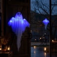 thumbnail image 6 of SLYNSHome Light Up Hanging Ghost Ornament, White Gauze Glowing Ghost Decor, Spooky Hanging Prop For Front Door Yard Porch Indoor Outdoor Halloween Holiday Party Decoration, 6 of 7