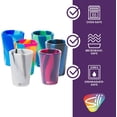 thumbnail image 4 of Silipint 1.5 oz Silicone Shot Glass Set, BPA-Free Reusable Drinkware, Freezer & Dishwasher Safe, Flexible Stemless Design, Assorted Colors (Alpenglow, Headwaters, Hippie Hops, Offshore, Arctic Sky,, 4 of 5