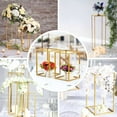 thumbnail image 5 of Efavormart 2 Pack 16" Matte Gold Wedding Flower Stand Metal Vase Column Stand Geometric Centerpiece Vase, 5 of 11