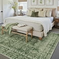 thumbnail image 4 of BERTHMEER 9'x12' Area Rugs for Living Room Rugs for Bedroom Green Vintage Non Slip Washable Large Farmhouse Office Dining Room Oriental Traditional Distressed Carpets, 4 of 7