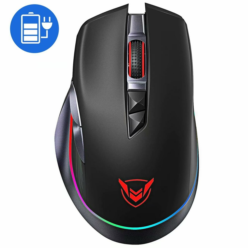 PICTEK Gaming Mouse Wireless Wired, Rechargeable Dual Mode Customized