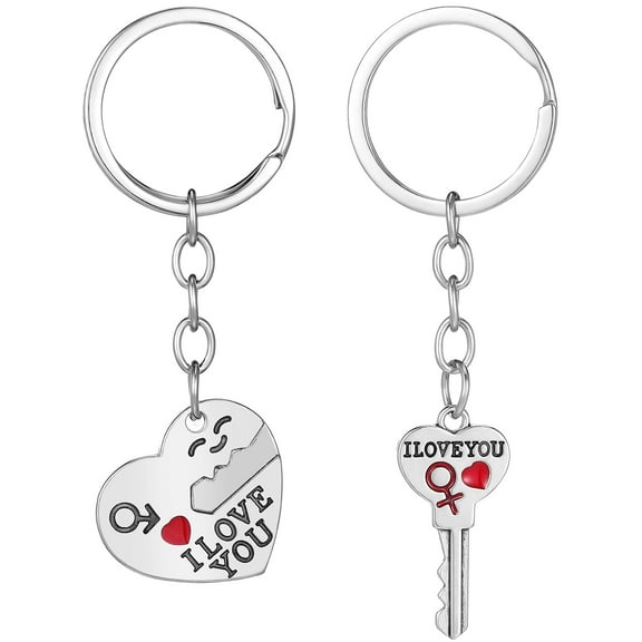 1 Set Couple Keychain Key Rings For Couples Matching Heart Keychains For Boyfriend And Girlfriend Gift For Valentine's Day