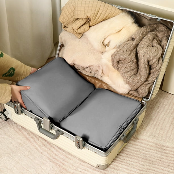 Bolsa de transporte de gran capacidad para ropa y ropa interior - Organizador de 40x30x18cm con compresión, rosa/beige/gris/azul
