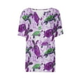 thumbnail image 4 of ChaoHeng Blouses for Women Plus Size Summer Tops for Women Vacation Trendy V Neck Short Sleeve Shirts Casual Loose Spring Vintage Floral Print Comfy Tunic Clothes, 4 of 5