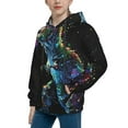 thumbnail image 2 of Kdxio colorful flames dinosaur Pattern Boys Athletic Unisex Boys Girls Hoodie with Pocket Sweatshirts-Large, 2 of 6