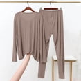 thumbnail image 4 of RYDCOT Men's Modal Pajama Set Long Sleeve Sleep Sets Sleepwear Loungewear Bottom Pants Ultra Soft Comfortable Sleeping Jammies Suit Khaki, 4 of 6