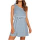 thumbnail image 1 of Vestido de fiesta con lazo sin mangas y un hombro estampado de verano para mujer Mini vestido con estampado floral Pompotops  ghjkhdj2238, 1 of 5