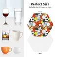 thumbnail image 6 of Naloa Colorful Balls Leather Coasters for Drinks, Durable Drink Coasters 4 Set for Tabletop Protection, Luxurious Home Décor and Housewarming Gift ( {designName})Hexagon, 6 of 6