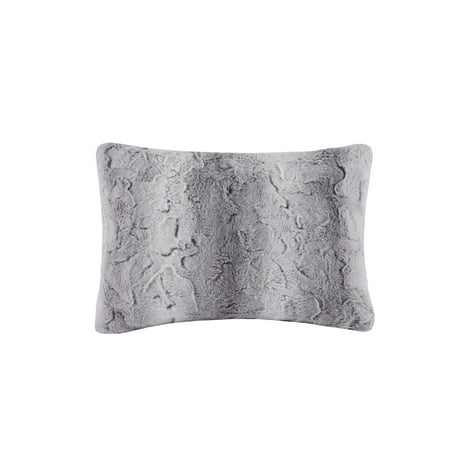 UPC 086569897305 product image for Home Essence Marselle Faux Fur Oblong Pillow  14x20   Grey | upcitemdb.com