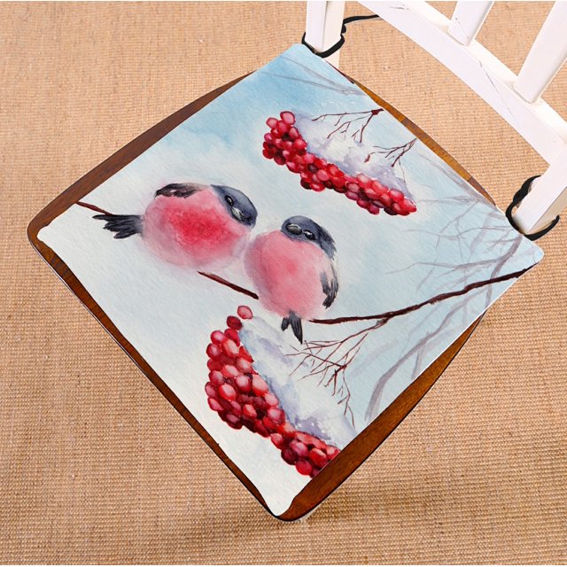Cojín para silla ABPHQTO dos pájaros de invierno Bullfinch 45x45 cm