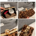 thumbnail image 5 of Vintage Leopard Crossbody Evening Bag Cheetah Print Satchel Evening Handbag Women Leopard Print Shoulder Chain Purse, 5 of 6