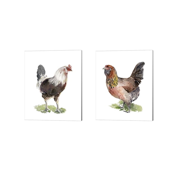 Great Art Now Chicken Dance by Jennifer Parker 2 Piece Canvas Art Set Each 12W x 15H
