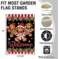 thumbnail image 5 of Welcome Christmas Gingerbread Man Small Decorative Garden Flag, Xmas Peppermint Candy Holly Red Berries Yard Lawn Outside Decor, Winter Holiday Farmhouse Burlap Outdoor Home Decoration 12x18, 5 of 6