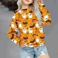 thumbnail image 5 of Odeerbi Kids Boys Girls Crewneck Sweatshirts Halloween Pullover Sweatshirts 1-12 Years Children's Round Neck Long Sleeve Halloween Printed Sweatshirt Orange, 5 of 5