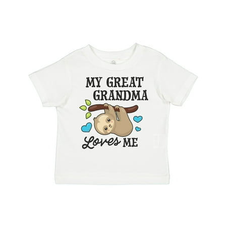 

Inktastic My Great Grandma Loves Me with Sloth and Hearts Gift Toddler Boy or Toddler Girl T-Shirt