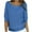 Blue, variant on Oalirro Womens Ribbed Knit Textured Drop Shoulder 3/4 Three-quarter Sleeve Crew Neck Pullover Sweaters