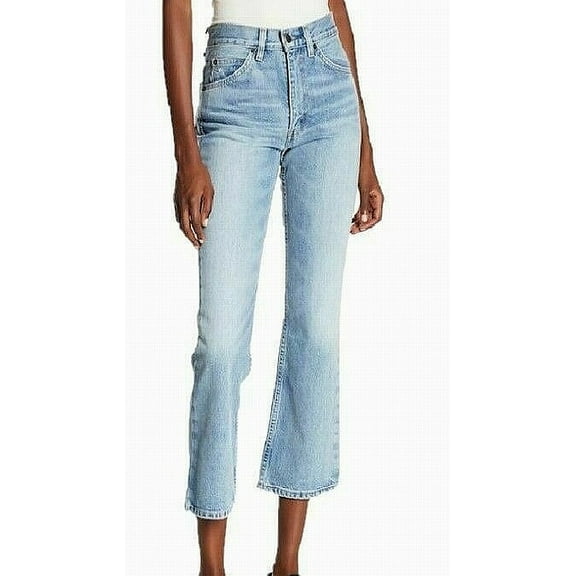 Light Womens Stretch Bootcut Cropped Jeans 32