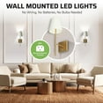 thumbnail image 4 of Bell + Howell by Design Rechargeable Wall Lamp Brass 2 Pack Fabric Shade Wall Sconce with Dimmable LED Light Modes, 4 of 8