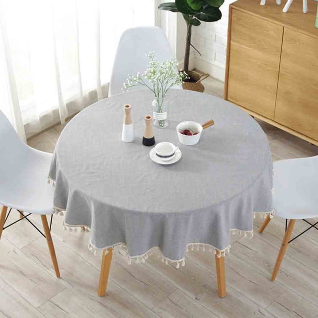Mantel con Borlas Ganfancp Lino a Prueba de Mesa
