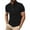 Black, variant on Afdoent Men's Polo Shirts Solid Color Versatile Male Leisure Loose Collar Button Open Collar Ribbed Sports Short Sleeve Shirt Casual Bussiness