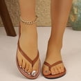 thumbnail image 5 of Womens Flip Flops for Women - Brown/Tan Minimalist Thong Sandals, Soft Comfortable Lightweight Non-Slip for Beach Pool Shower,Size 5.5, 5 of 9