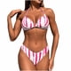 thumbnail image 1 of Trajes de Baño de Bikini de Mujer Impresión Sexy de Moda Dividido Conjunto con Troncos, Nylon de Corte Alto para la Piscina de la Playa Y las Vacaciones, 1 of 9