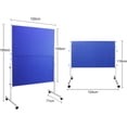 thumbnail image 2 of XIWODE Blue Rectangular Cork Felt Bulletin Board, 60 '' x 48 '' Large Reversible Notice Board, Aluminum Frame Double-Sided Foldable, Movable Freestanding Screens Partition for Presentation and Display, 2 of 7