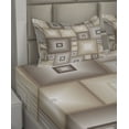 thumbnail image 2 of Ambesonne Vintage Fitted & Top Sheet Set with Shams, Cubic Square Retro Form, Brown and Cream, 2 of 4