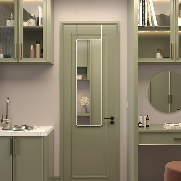 Full Body Mirror, Silver 47 x 14IN Door mirror.(W2203P182160), Silver Tall Mirror,Aluminium Alloy,Mirror Floor Mirror, Household Supplies & Décor, Mirrors, Full Length Mirrors Silver 47 x 14IN Door m