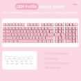 thumbnail image 6 of 117 Key  Custom PBT Keycap Set Double Shot OEM Profile for 61/68/87/98/100/104Key and Full Size Mechanical Keyboard DIY(Pink Square), 6 of 7