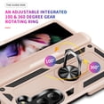 thumbnail image 3 of Feishell Hybrid Armor Phone Case for Samsung Galaxy Z Fold 6,Military Grade Shockproof 360 Rotatable Metal Ring Holder Kickstand Support Magnetic Car Mount Dual Layer Protective Phone Cover,Gold, 3 of 6