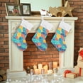 thumbnail image 7 of Coolnut Colorful Fish Christmas Stockings with White Super Soft Plush, Velvet Personalized Xmas Stocking Fireplace Hanging Decorations and Candy, 18 inch Decor Gifts, 7 of 7